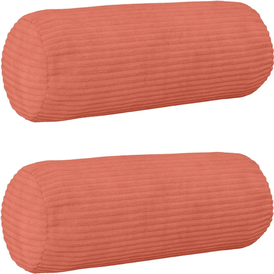 vidaXL Kussensloop 2 st HEERLEN Rood-oranje Ø 15 x 40 cm corduroy, foto 3