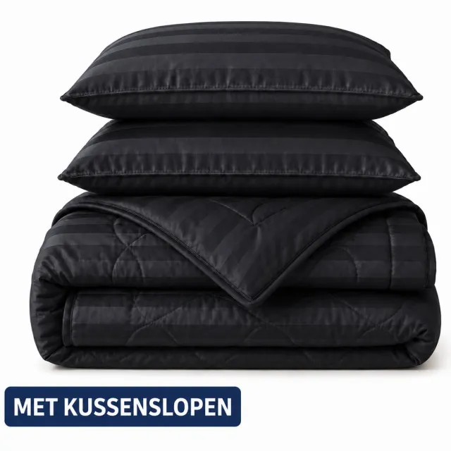 decoware Dekbed Zonder Overtrek 240x200 cm - Antraciet - Hotel Velvet – Met Kussenslopen - Wasbaar - Hoesloos Dekbed Antraciet Hotel