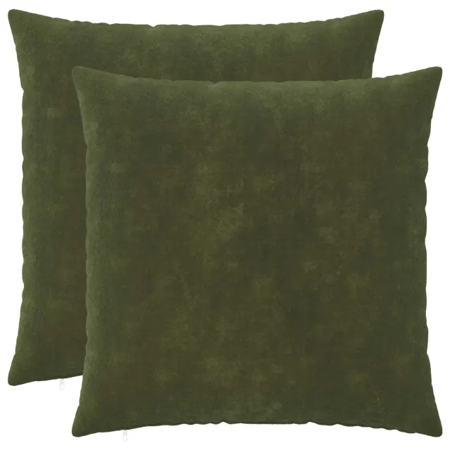 vidaXL Kussensloop 2 st HEERLEN Groen 65 x 65 cm Microfiber Fleece, foto 2