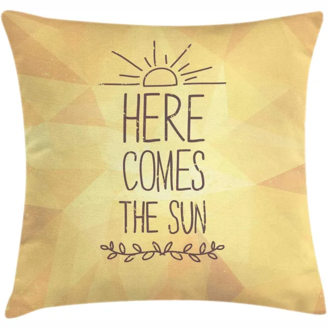 ABAKUHAUS Hier komt de zon Kussenhoes – Dubbelzijdig bedrukt – 60x60 cm – Bruin Geel