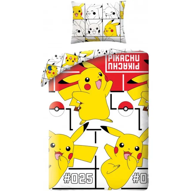 Pokémon Dekbedovertrek Pikachu 140 x 200 cm (rood/wit)