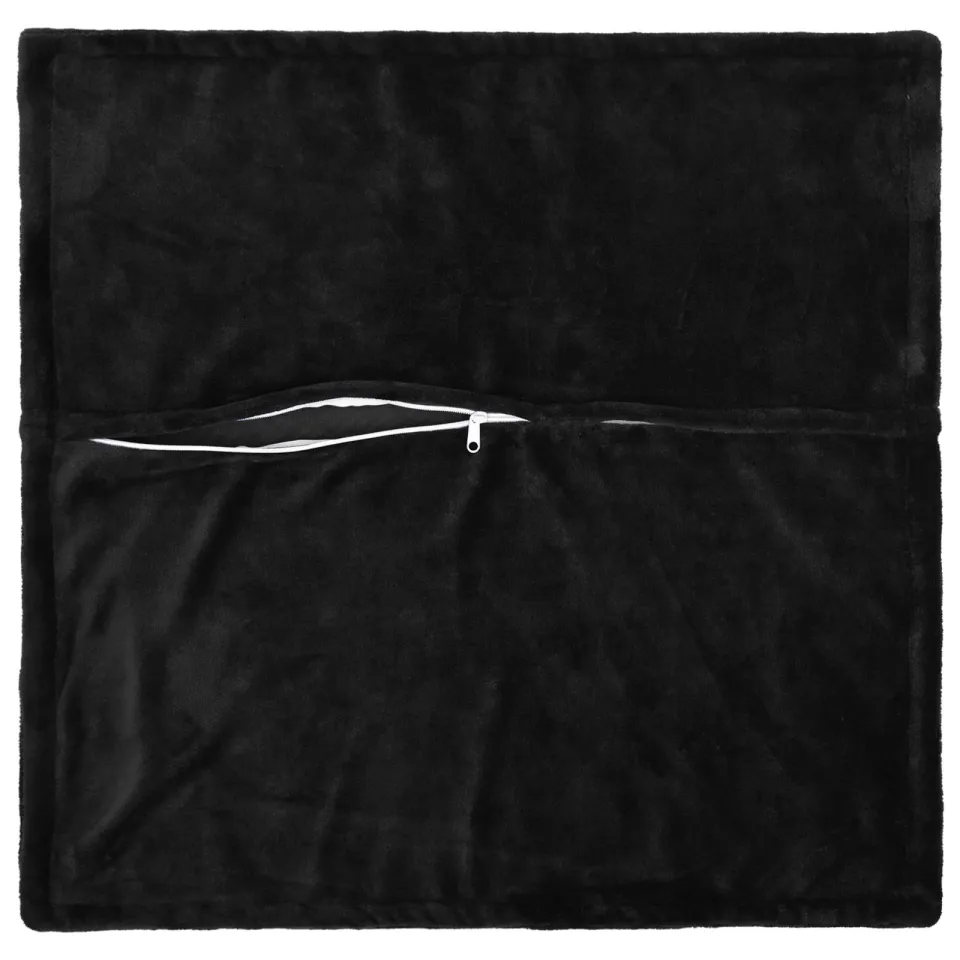 vidaXL Kussensloop 2 st HOUTEN Zwart 65 x 65 cm Flanel, foto 4