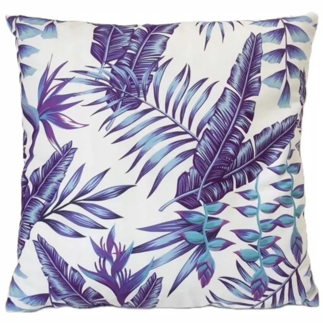 Granda Decoratieve Kussenhoes Velours 40x40cm - Palm Bombs & Jungle Bladers Multicolor