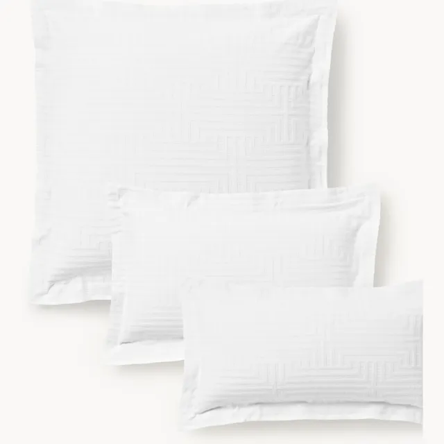 Westwing Collection Dubbelzijdige katoenen kussenhoes Nika Wit