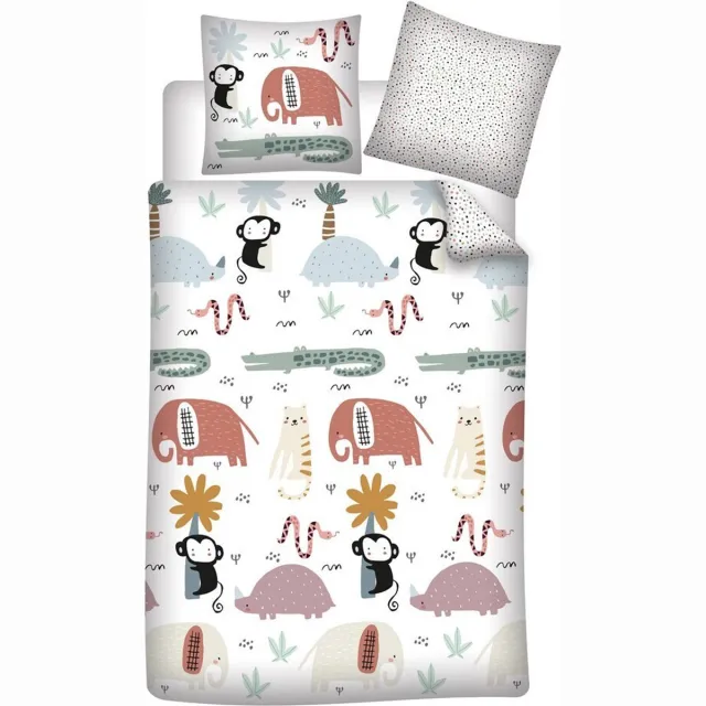 Animal Pictures Dekbedovertrek, Jungle - Eenpersoons - 140 x 200 + 65 x 65 cm - Katoen Multicolor
