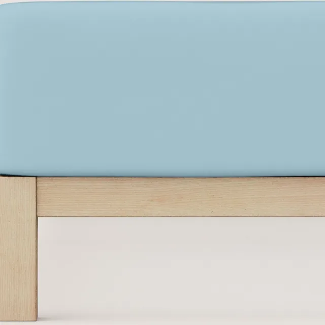 schlafgut Pure Bio Katoen Jersey Hoeslaken S - 90x190 - 100x220 536 Blue Light