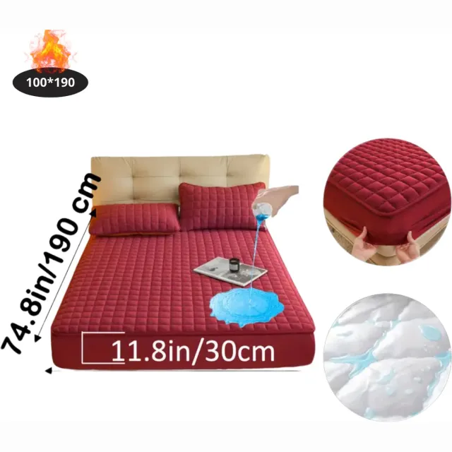 Bovista Waterdicht Hoeslaken - Beddengoed - Fitted Sheet - Bed - Rood 100 x 190