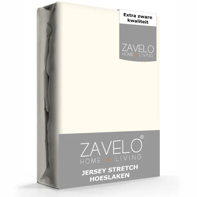 Zavelo Jersey Hoeslaken Ivoor-Lits-jumeaux (160x200 cm) Ecru