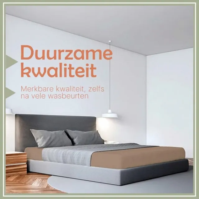 ApexArte® Matrasovertrek 180x200 - Hoeslaken - Matrashoes - Super Zacht beige