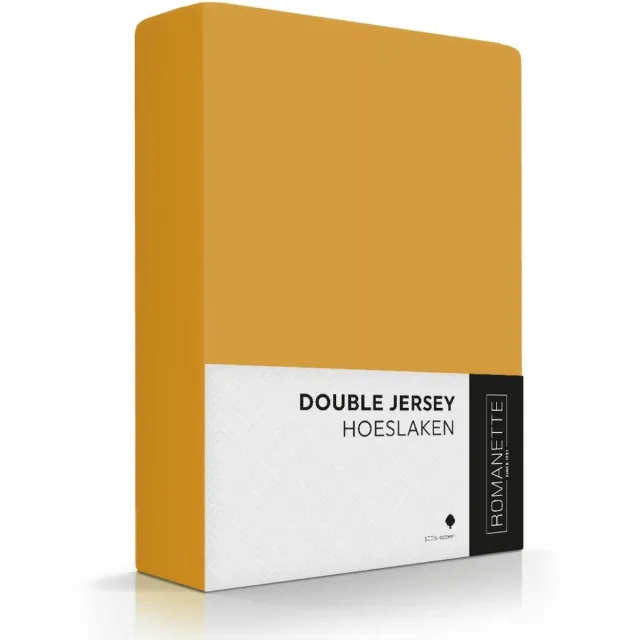 Romanette Hoeslaken Double Jersey lits jumeaux Oker 180x200 180x220 200x200 cm Wit