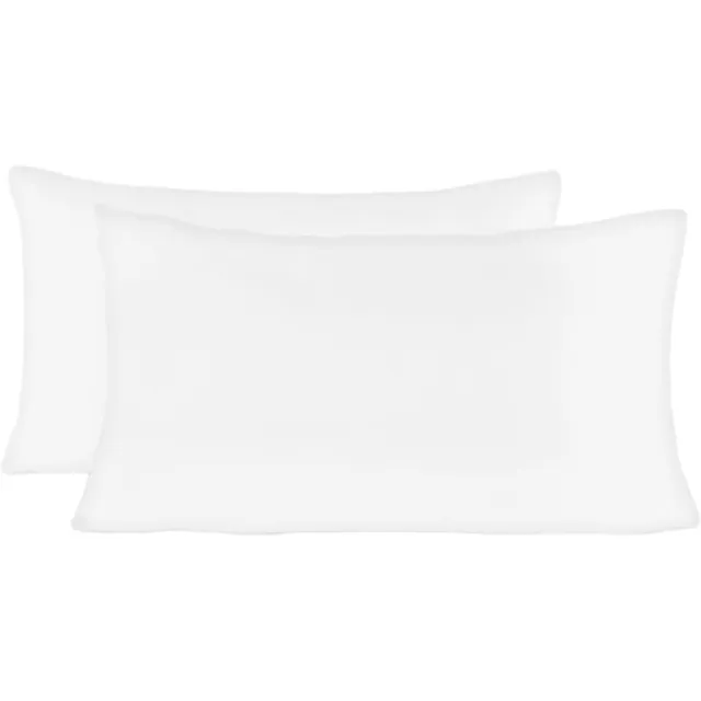 Poligino Set van 2 Kussenslopen 40x70 cm, Zacht & Ademend, Met Rits, Wit