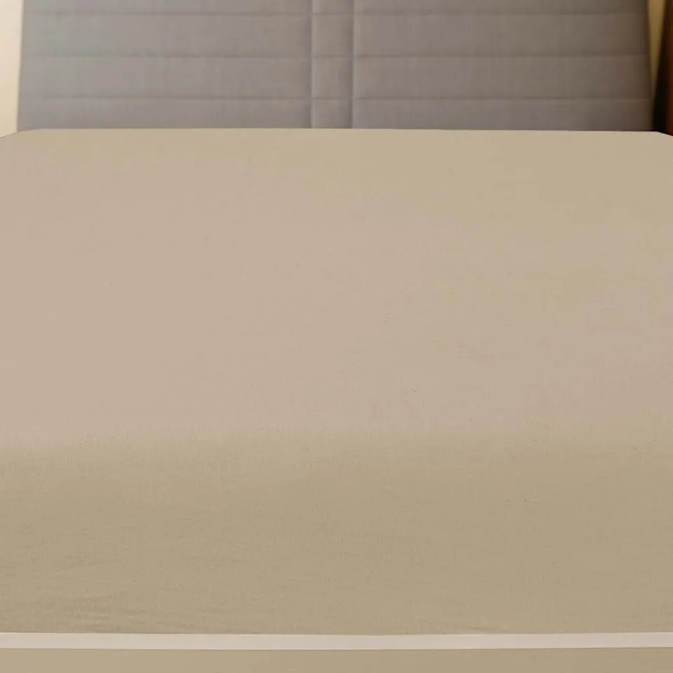 vidaXL Hoeslaken jersey 180x200 cm katoen taupe, foto 2