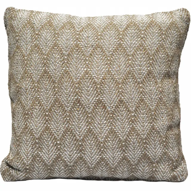 Decovena Pola Katoenen Kussensloop 40x40cm - Bruin met Monstera Bladeren