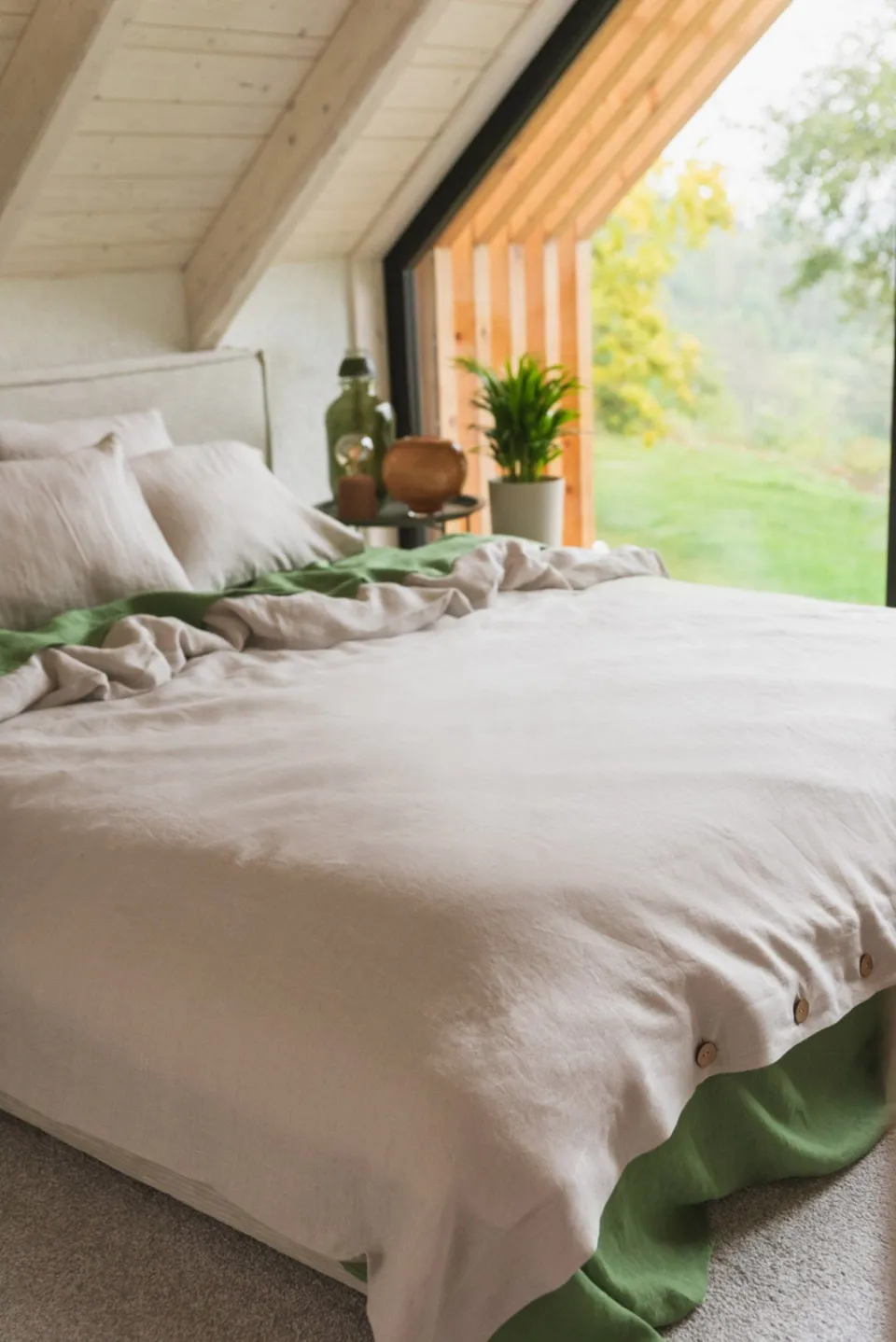 AmourLinen unisex vegan Beddengoedset Linnen Crème, foto 2