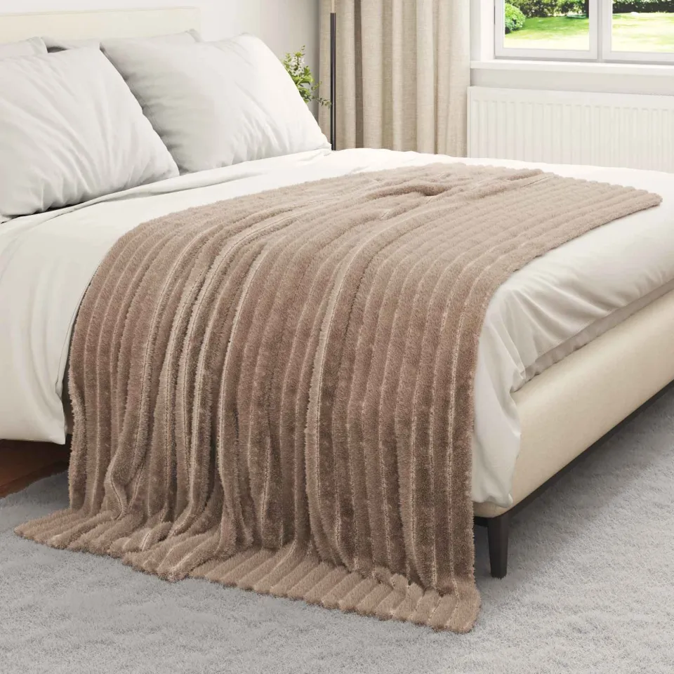 vidaXL Kleden 6 st Camel 200 x 150 cm 4,75 kg Fleece, foto 3