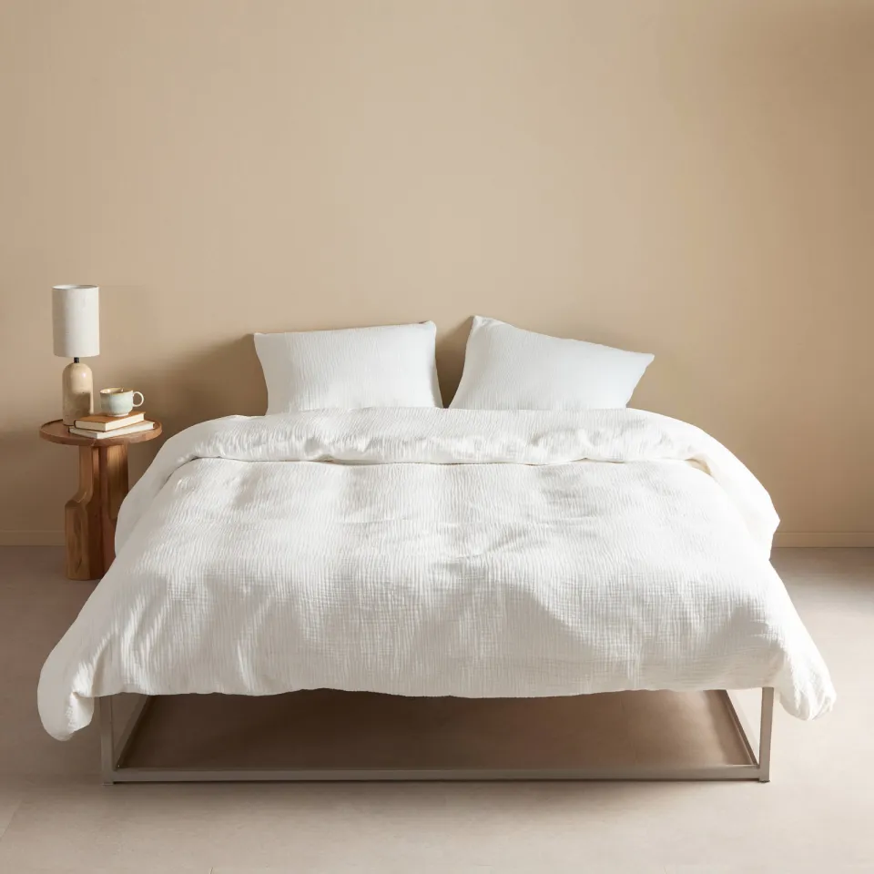 NOUS Living mousseline dekbedovertrek 2-persoons (200x220 cm) off white, foto 3
