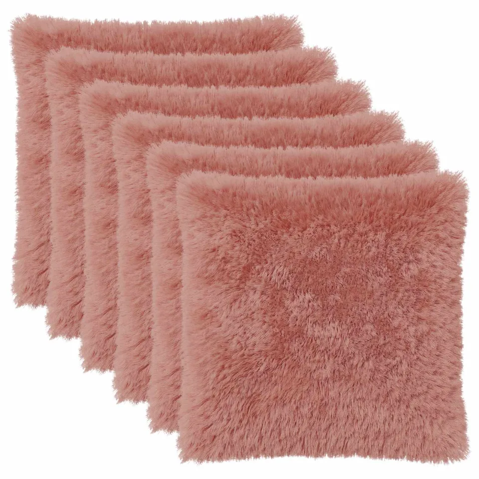 vidaXL Kussensloop 6 st HEERLEN Roze 65 x 65 cm PV Fleece, foto 3