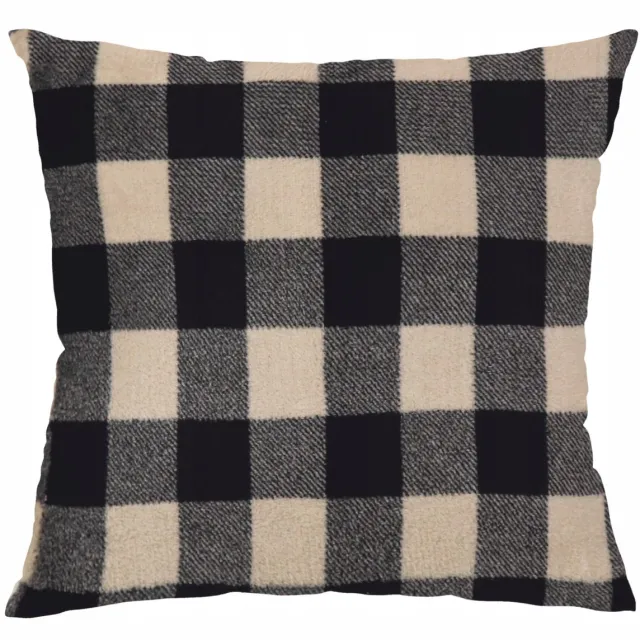 Retro Ruit Kussenhoes 40x40 cm - Beige & Zwart - Stijlvolle Decoratie