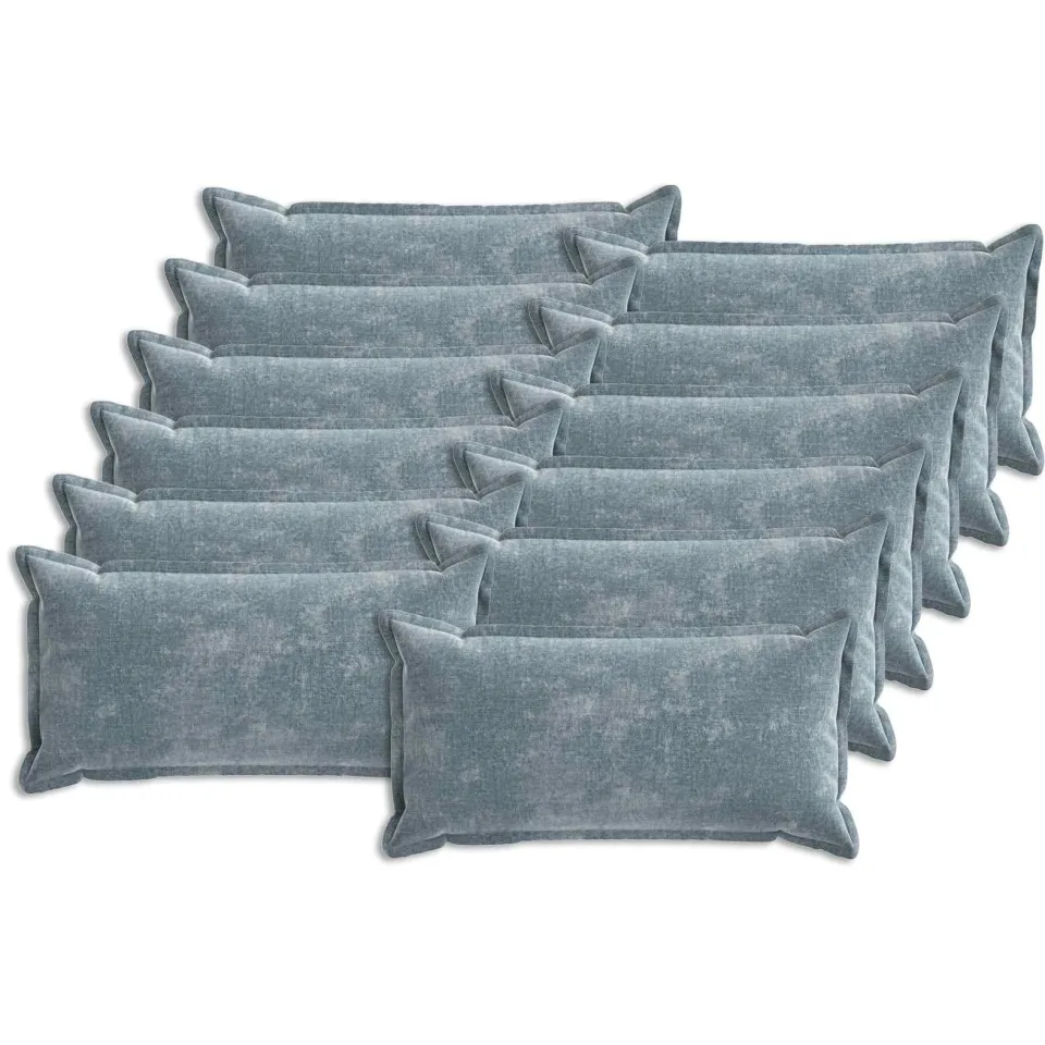 vidaXL Kussensloop 12 st HOUTEN Lichtblauw 40 x 80 cm Chenille Stof blauw, foto 3