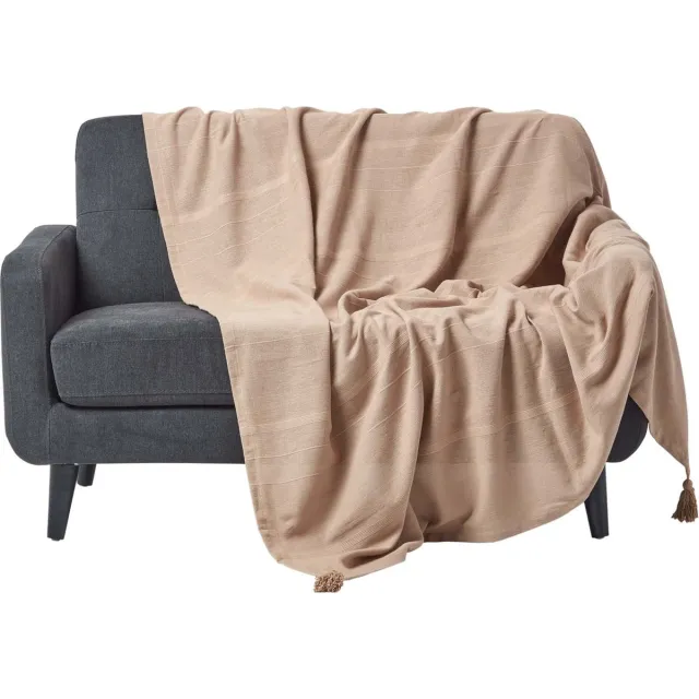 Homescapes Rajput sprei, 100% katoen, beige, 255 x 360 cm
