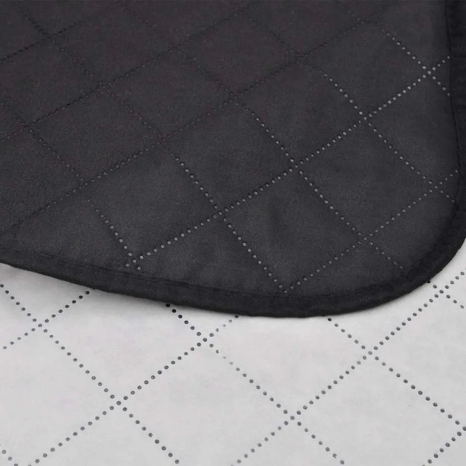 vidaXL Bedsprei gewatteerd dubbelzijdig 170x210 cm zwart/wit, foto 4