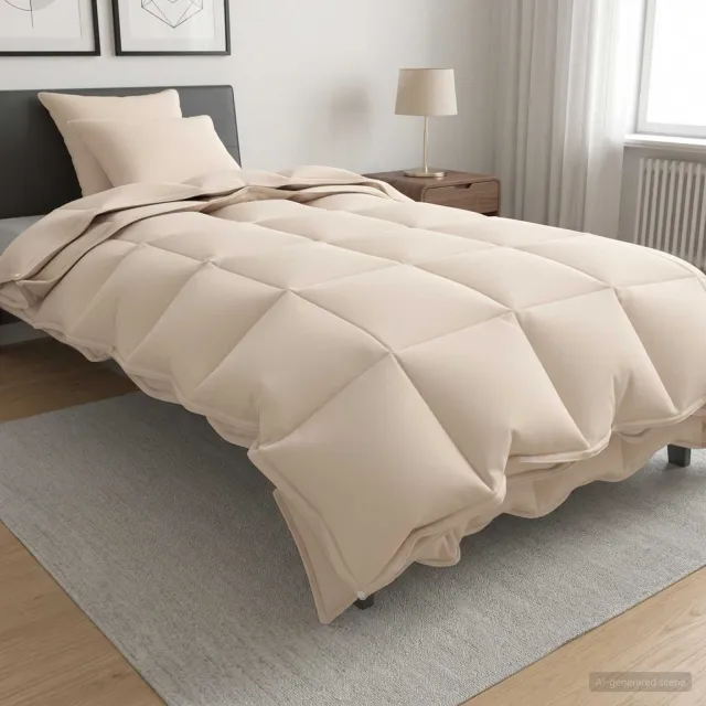 vidaXL Dekbedset 3 st 135 x 220 cm Alle seizoenen Beige