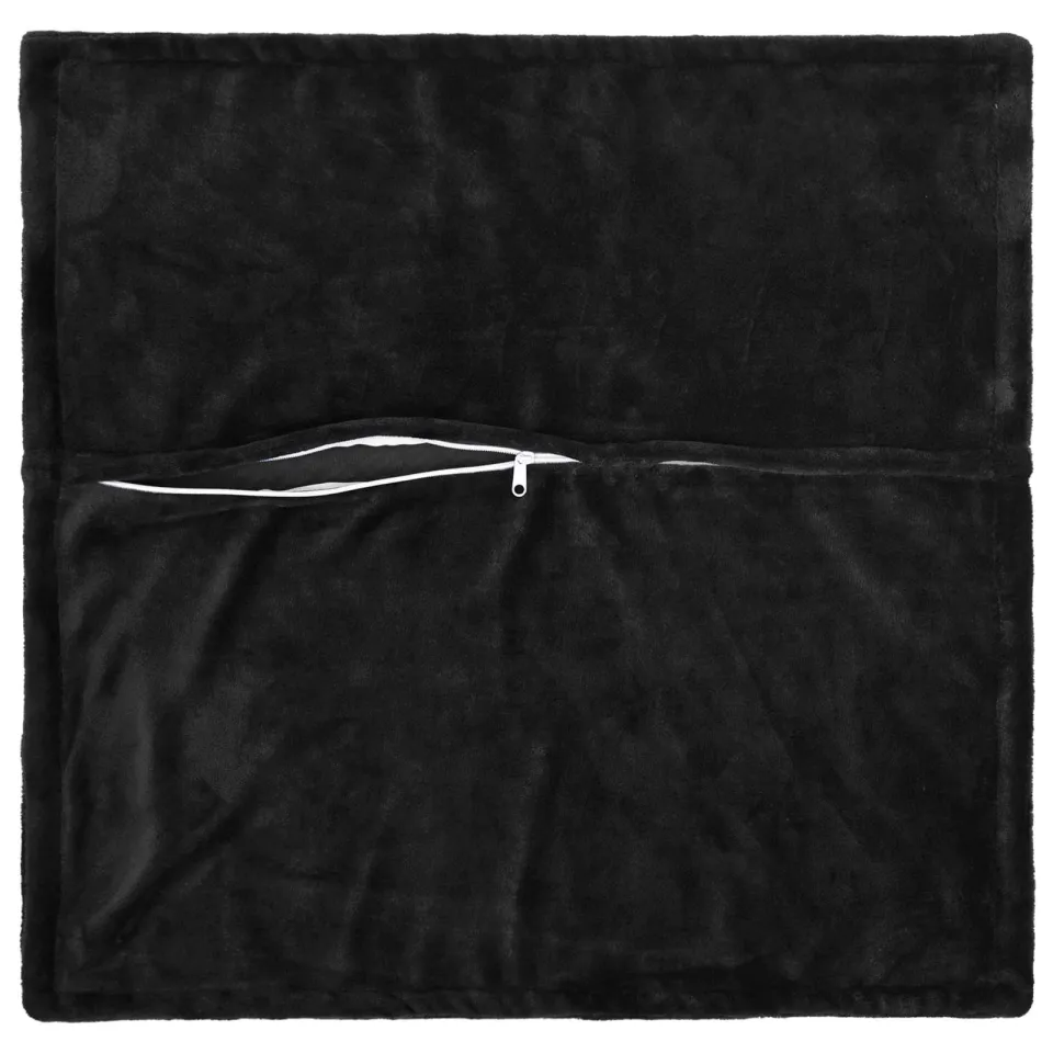 vidaXL Kussensloop 2 st HOUTEN Zwart 30 x 30 cm Flanel, foto 4