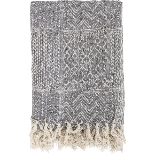 Bloomingville Rodion Plaid - Grijs - Gerecycled katoen