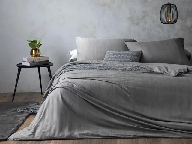English Home Tweepersoons dekbedovertrekset - Aurora Silky Touch - 1x Hoeslaken 160x200 - Incl 2 Kussenslopen - 200x220 cm – Grijs