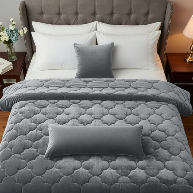 Sleep comfy Velura Series Dekbed - 200x220 cm | Grijs - Dekbed zonder overtrek - Ademend & Anti Allergie - Hoesloos Dekbed | Stijl, Comfort en Innovatie voor Elke Dag & Nacht | Camping & In de Caravan