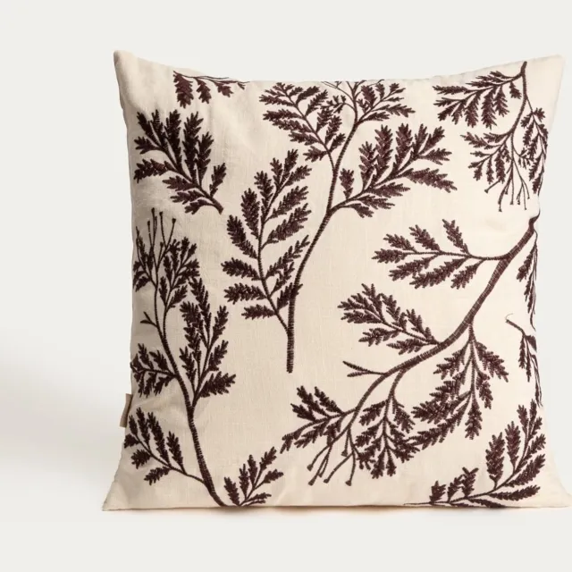 Homla Kussensloop | CAMIRO | katoen met borduursel | 45x45 cm | 782978 bruin