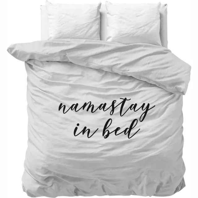 Sleeptime Namastay Dekbedovertrek - Tweepersoons - 200X200/260 + 2 x kussenslopen 60x70 - Wit