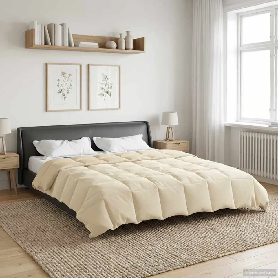 vidaXL Winter Dekbed 220 x 240 cm Winter Microfiber (100% polyester) crème, foto 4