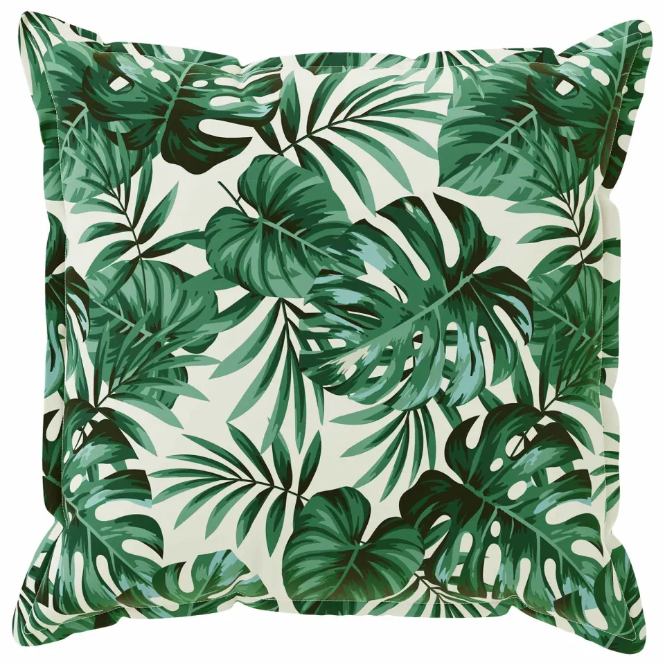 vidaXL Kussensloop 2 st HOUTEN Bladpatroon 60 x 60 cm Polyester Groen
