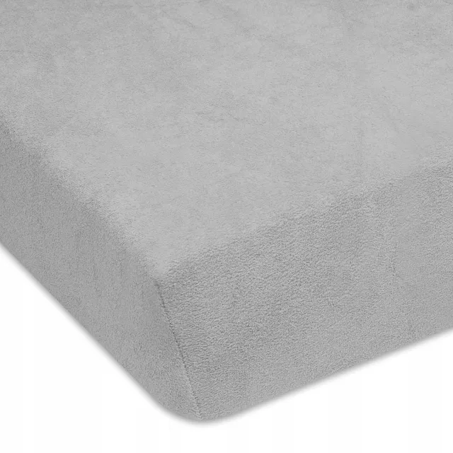 Designpremium Lichtgrijs Frottier Hoeslaken met Elastiek 200x220 cm