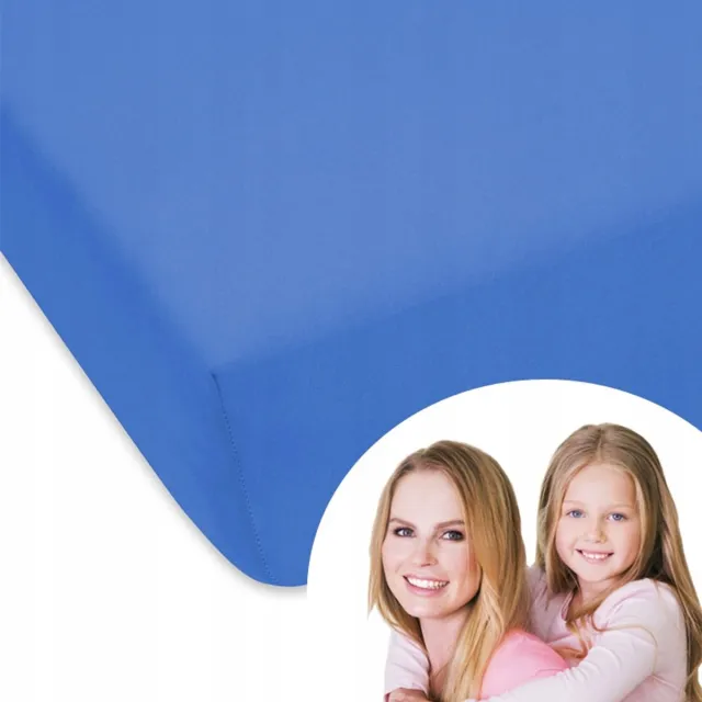 Designpremium Jersey Hoeslaken met Elastiek Blauw 200x220 cm