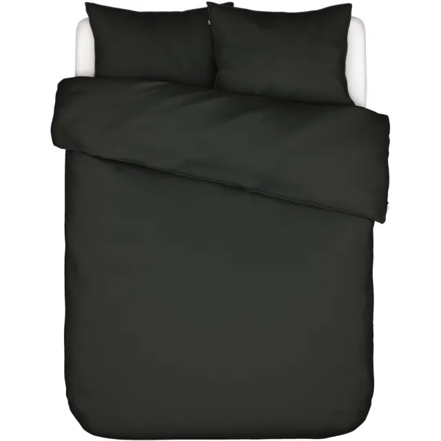 Essenza Minte Dekbedovertrek Katoensatijn Antraciet - Lits-Jumeaux - 240x200/220 cm