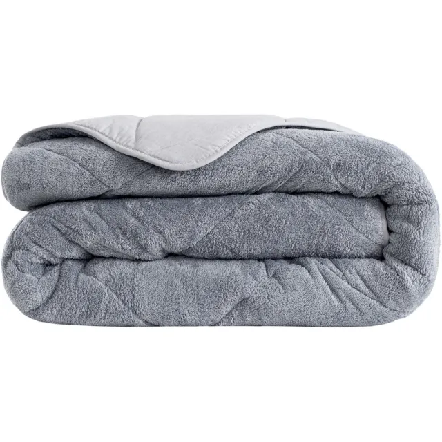 De Linde Home Dekbed zonder overtrek, 4 Seizoenen Dekbed, Teddy, Wasbaar Dekbed, Grijs, 220 x240 cm, Lits-jumeaux, Teddy Dekbedovertrek, 2 in 1 Dekbed, Hoesloos Dekbed, Ultra Soft Dekbed, Dubbelzijdig, Wasbaar, Zacht & Hypoallergeen, De Linde Home