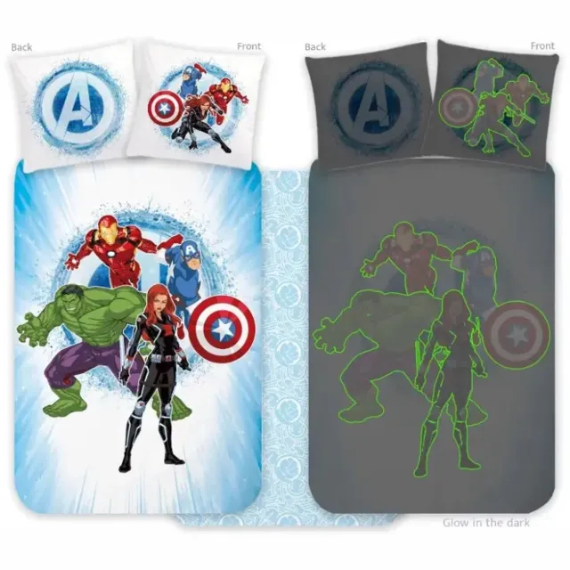 Avengers Peuterdekbedovertrek Glow in the Dark - 100 x 135 cm - Katoen Wit