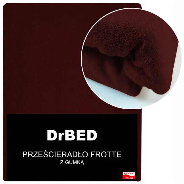 DrBED Hoeslaken Badstof 180x200cm - Ademend en Zacht Bordeaux