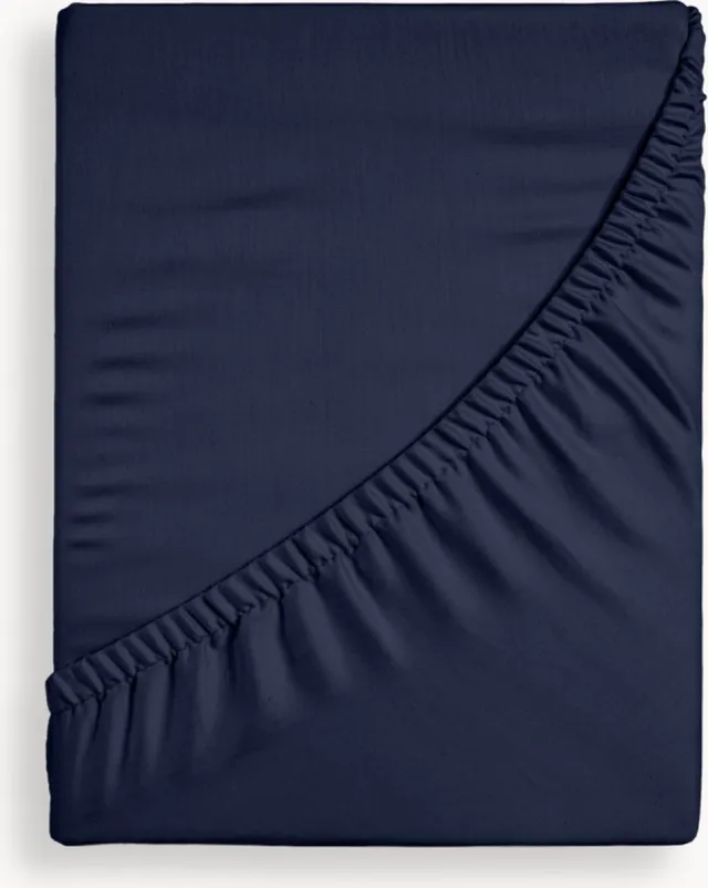 Y-not® Y-NOT - Crispy Cotton Hoeslaken Matras - 140x200 - tot 25 cm matrasdikte - 100% Katoen - 180 draaddichtheid - Navy