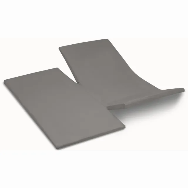 YOON hoeslaken katoensatijn dubbele split donkergrijs - 140x200 cm - GOTS gecertificeerd 100%