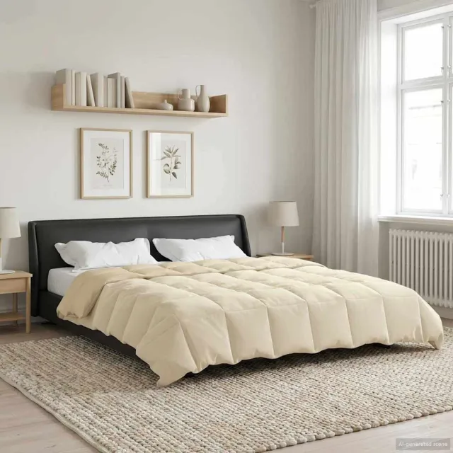 vidaXL Zomer Dekbed 200 x 220 cm Zomer Microfiber (100% polyester) Crème