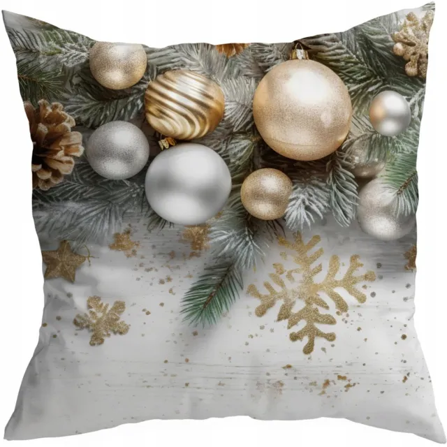 HomeView Decoratieve Kerst Kussenhoes 40x40cm - Kerstmis Design Multicolor