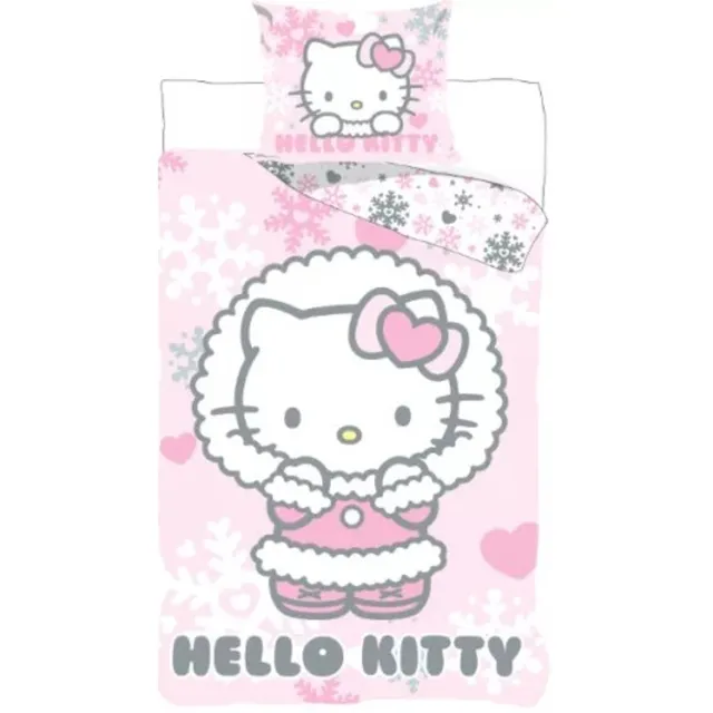 Hello Kitty winterjas Dekbedovertrek 140 X 200 cm - 70x90 cm - katoen Roze
