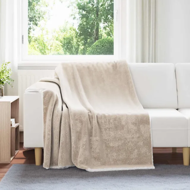 vidaXL plaid Beige 200 x 150 cm 1,64 kg Fleece, foto 2