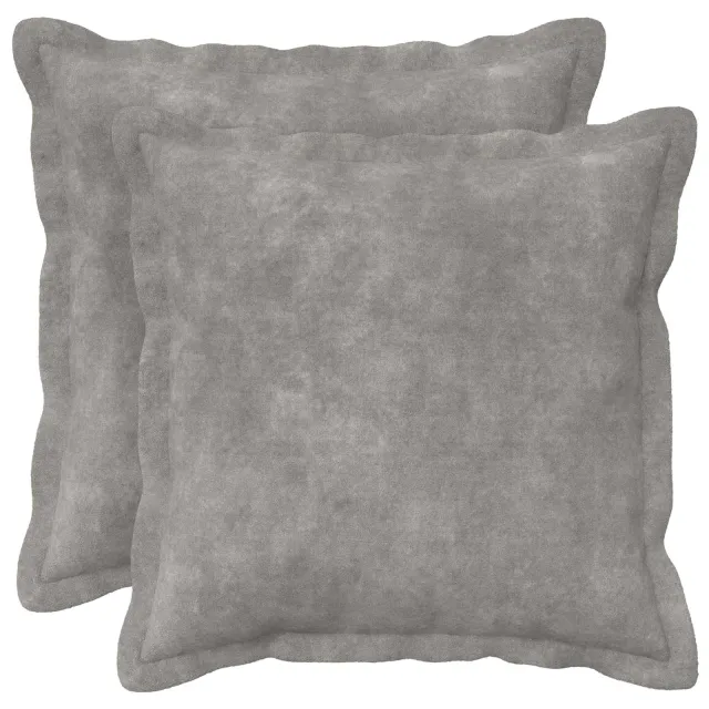 vidaXL Kussensloop 2 st HOUTEN Lichtgrijs 35 x 35 cm Microfiber Fleece