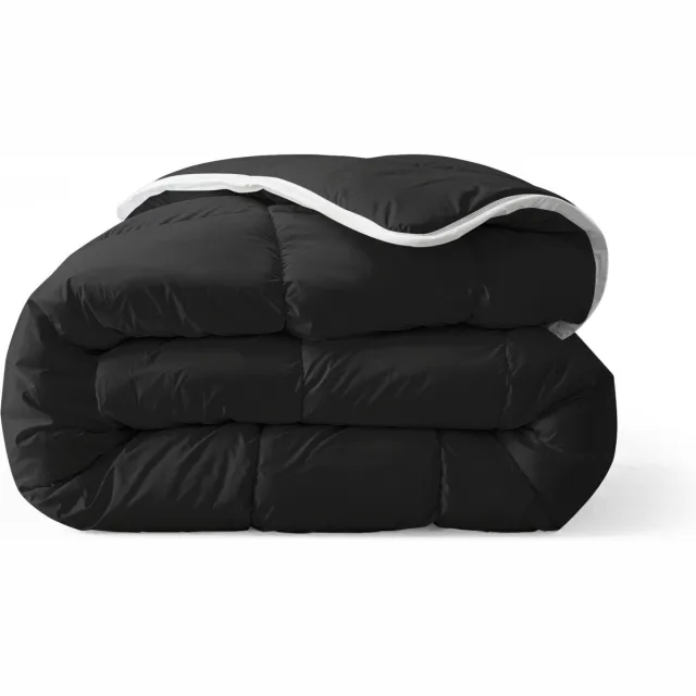 Zelesta Everyday Uni Black 200x200cm - Dekbed zonder overtrek - Wasbaar hoesloos dekbed - Bedrukt dekbed - All year zomerdekbed & winterdekbed