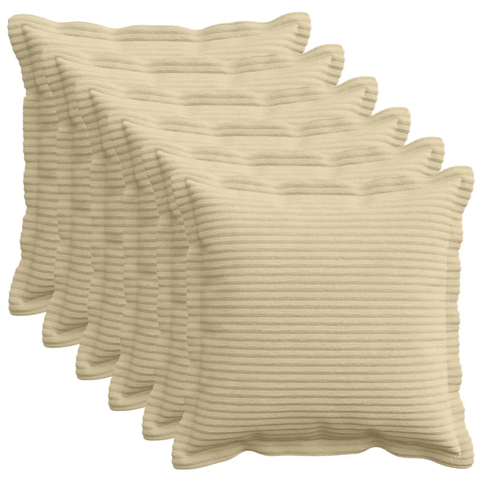 vidaXL Kussensloop 6 st HOUTEN Grijs groen 40 x 40 cm corduroy, foto 3