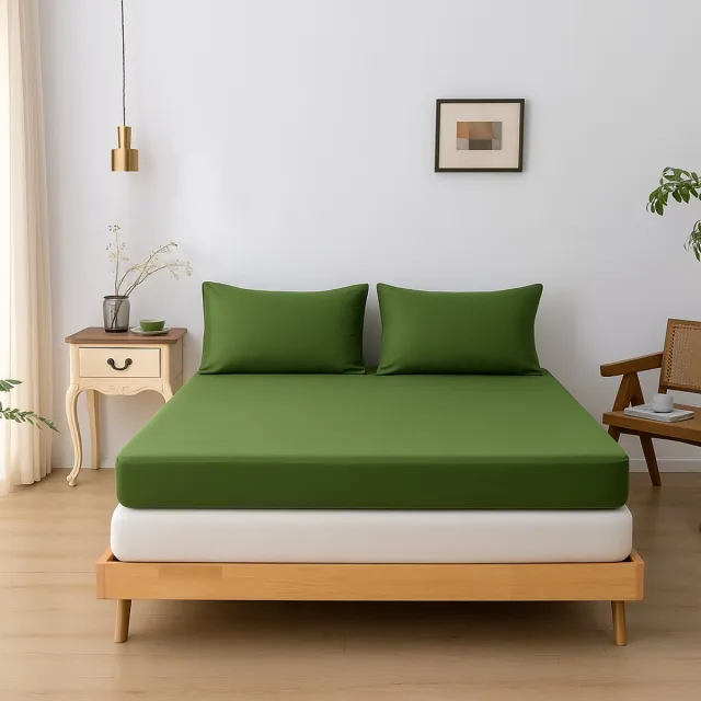 Bamboe hoeslaken Deep Moss donkergroen – Topdekmatras hoeslaken, zacht, ademend & hypoallergeen | Boomba Bamboo® donker groen, foto 2